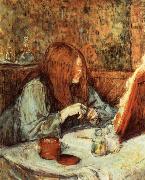 Henri  Toulouse-Lautrec At the Dressing Table Madame Poupoule Sweden oil painting artist